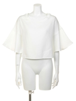 【mystic】フレア袖クロップド丈プルオーバー/ピンク1