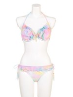 【nuckle market】タイダイブラ3段フリル単品/ターコイズ