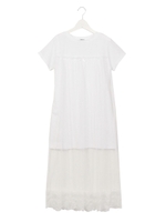 チュール付きTワンピ/ホワイト