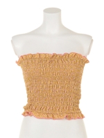 フラワープリントシャーリングベアトップ/BLACK