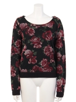 レイヤードフラワーTOP/BLK
