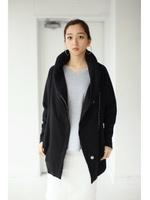 【AZUL by moussy】ライダースZIP長袖パーカ/NVY