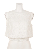 【FEMININE】コンパクトレースTOPS/ホワイト