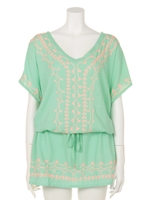 【anap mimpi】刺繍ウエスト切替チュニック/MINT