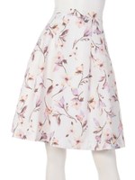 ぼかしアートフラワープリントスカート/ライトブルー