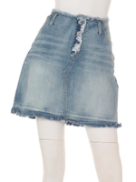 台形デニムSK/BLU