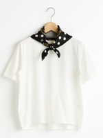 スカーフ付Tシャツ/ブラック