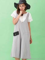 ディープＶネックオールインワン/GRY