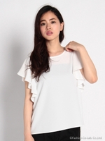 ビッグラッフルスリーブブラウス/シロ