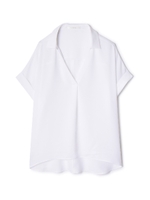 フラットペイパープルオーバーブラウス/ホワイト(030)