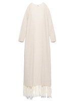 フリンジニットロングガウン/BLK