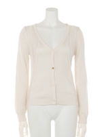 幾何ケーブル編カーデ/グリーン