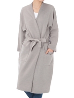 【WEB限定SALE 9/16 18:00?9/26 10:00】【AZUL ENCANTO】ダブルフェイスロングカーデ/T.GRY