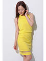【OU】ホルターネックショートTOP/YELLOW
