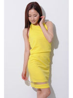 【OU】ホルターネックショートTOP/YELLOW