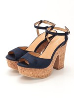 【goods】コルクヒールサンダル/パープル