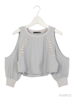 ショルダーカットT/グレー
