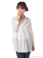 スキッパーシャツチュニック/Stripe