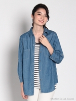 デニムシャツアンサンブル/ブルー