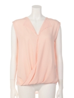 ノースリーブカシュクールブラウス/サックス