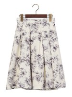 L57花柄タックフレア/SK/オフホワイト