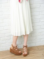 【6/24ヒルナンデスご紹介商品】ウェッジレースUP/サンダル/クロ