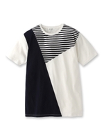 アシンメトリー柄Tシャツ/ホワイト(101)