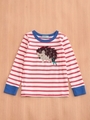 ハリネズミあみあみ付きTシャツ/レッド