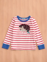 ハリネズミあみあみ付きTシャツ/レッド
