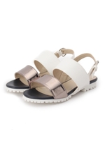 メタルバイカラーストラップサンダル/ゴールド(007)