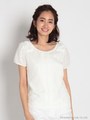 リボンビジューシフォンブラウス見えカットソー 2/サックス