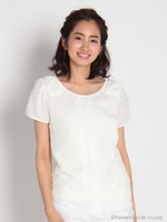 リボンビジューシフォンブラウス見えカットソー 2/サックス