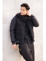 【AZUL by moussy】ACカット×袖合皮スタジャン/BLK