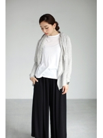 【AZUL by moussy】MIXスラブショール長袖トッパー/柄T.GRY