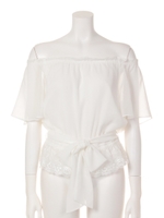 オフショルガ-リーブラウス/ネービーブルー