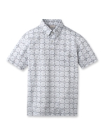 シャンブレーカロープリント半袖ポロシャツ/ライトグレー(111)