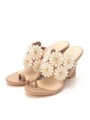 ビーズフラワーウェッジサンダル/GREGE