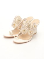 ビーズフラワーウェッジサンダル/GREGE