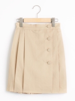 Jサイドボタンプリーツスカパン/ネイビー柄