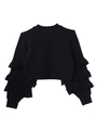 frill sleeve sweat/black