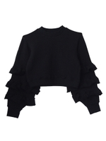 frill sleeve sweat/black