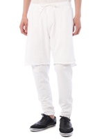 【AZUL by moussy】ハードウォッシュウラケレイヤードパンツ/O/WHT