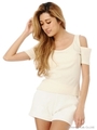 ショルダー開きトップス/WHITE