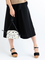 ジョーゼットフレアタックパンツ/オフ