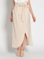 フロントスリットマキシスカート/ベージュ