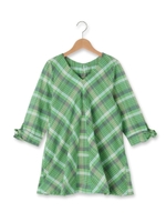 マドラスチェック袖リボンシャツ/グレー(212)