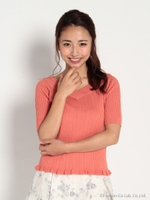 レースアップニットプルオーバー/シロ