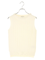 ワイドリブボトルネックニットベスト/ネイビー