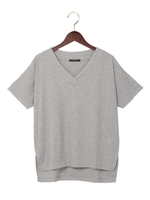 【売り切れ次第終了!!】肉薄V/Nリブイレヘム/チュニック/ピンク