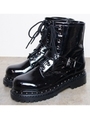 8HOLES BOOTS(ENAMEL)/BLACK